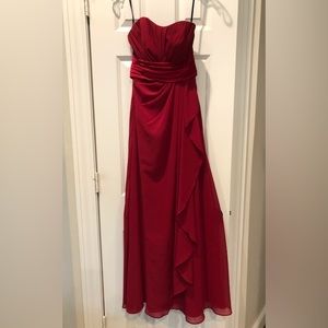 Red Strapless Gown
